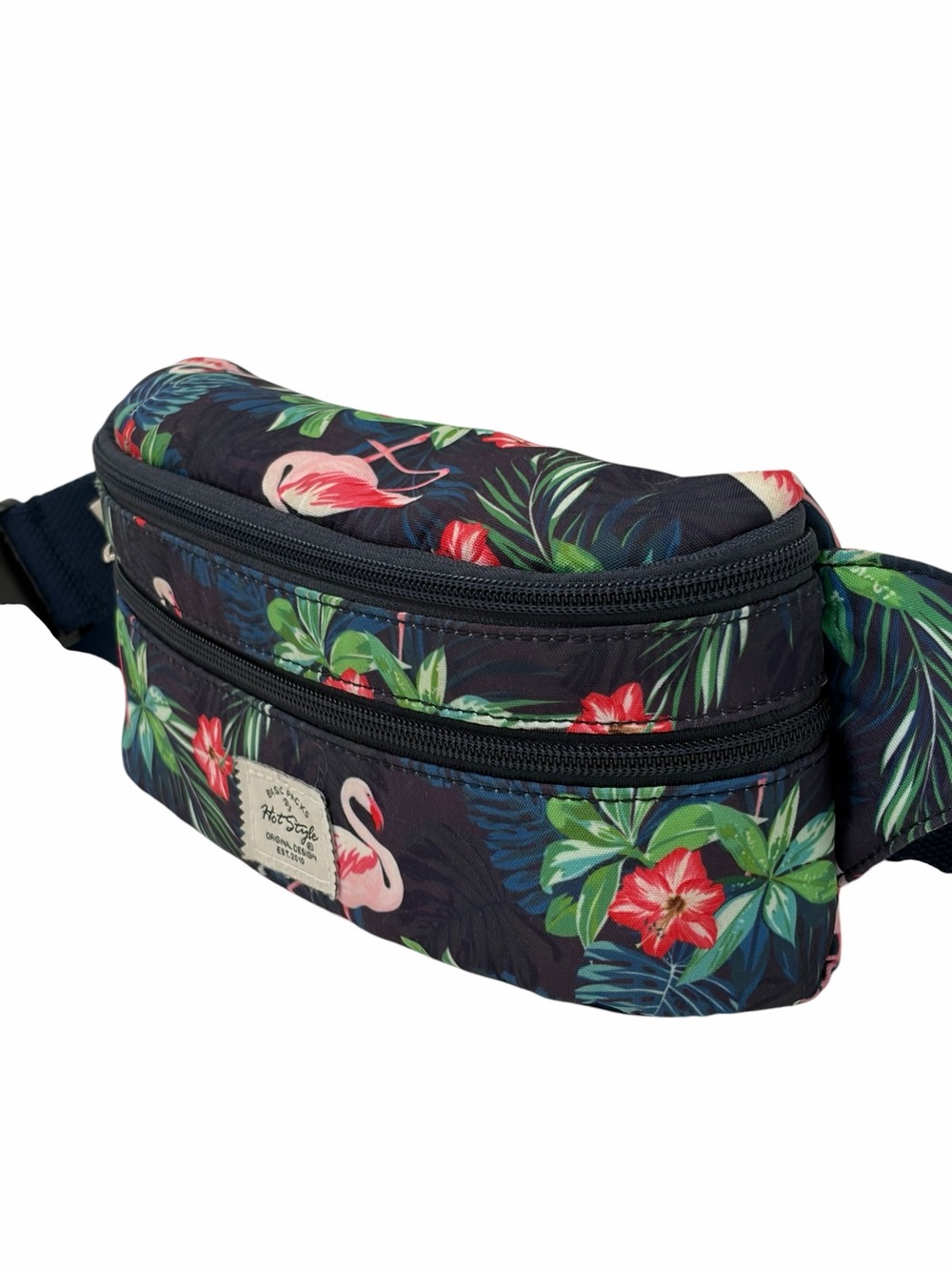 Flamingo Tropical Blue Pink Travel Belt Bag Fanny Pack - Like New